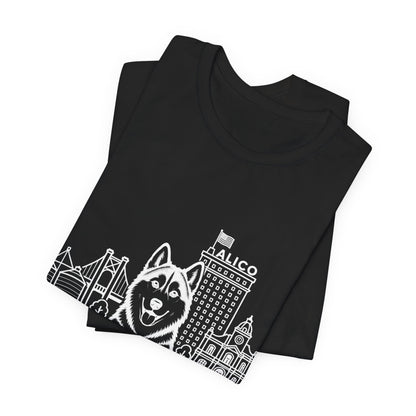 Keep Waco Wagging — Siberian Husky and Waco skyline artwork, packaging or scale reference