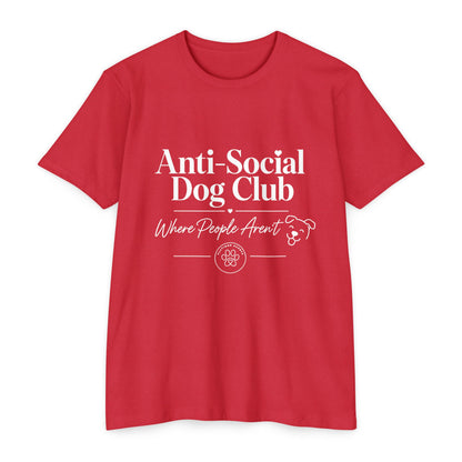 Anti-Social Dog Club T-Shirt — "Where People Aren't" Pet Lover Tee