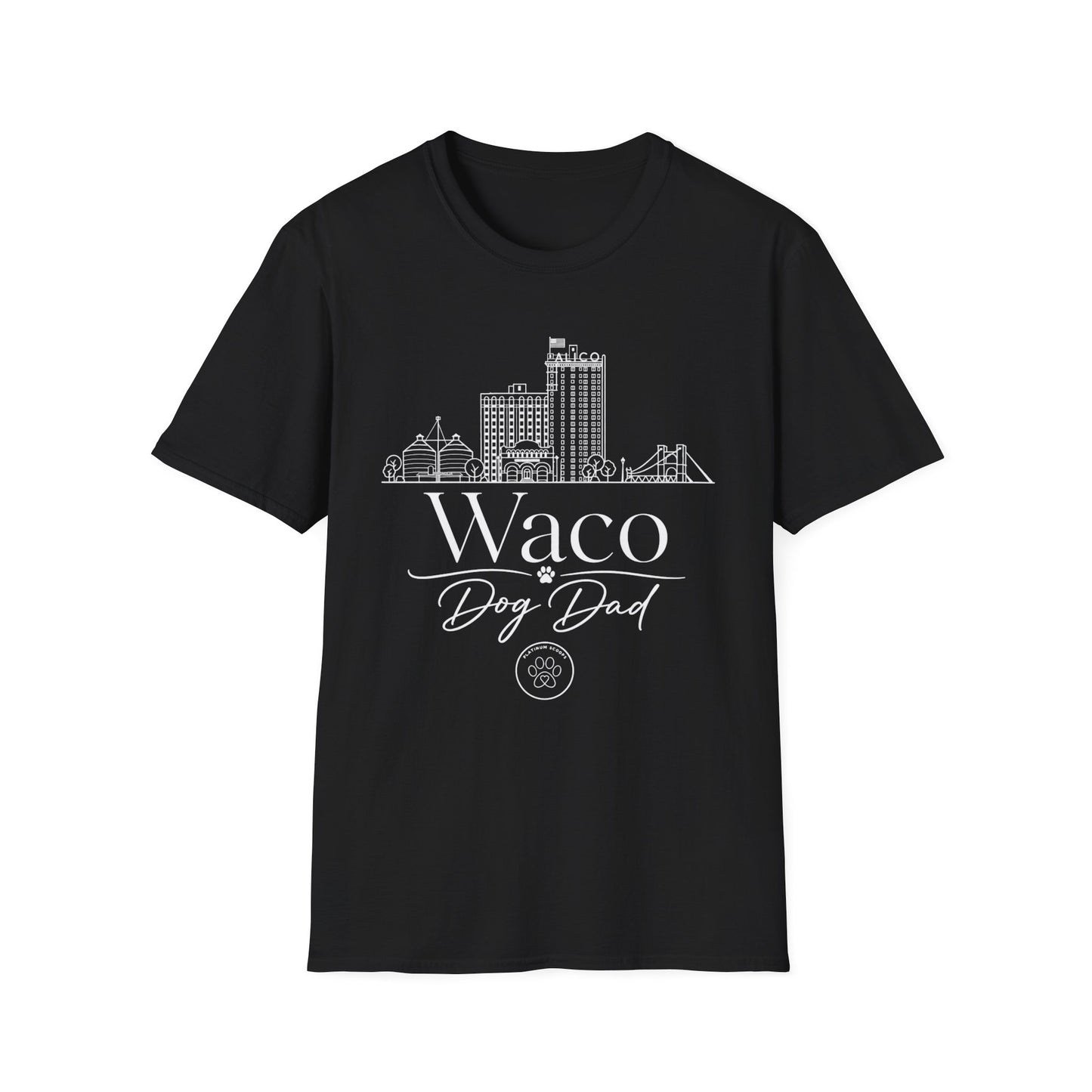 Waco Skyline T-Shirt — 'Waco Dog Dad' Graphic Tee