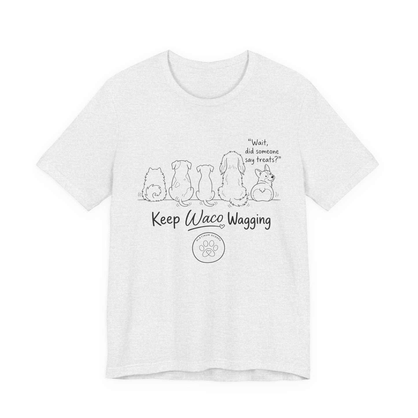 Keep Waco Wagging Dog T‑Shirt — Cute Paw Print Rescue Tee