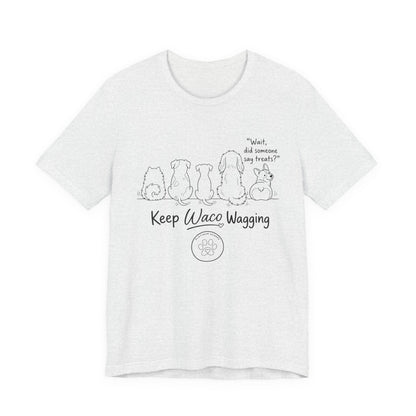 Keep Waco Wagging Dog T‑Shirt — Cute Paw Print Rescue Tee
