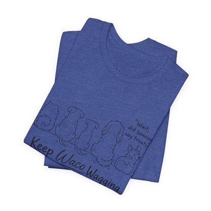 Keep Waco Wagging Dog T‑Shirt — Cute Paw Print Rescue Tee