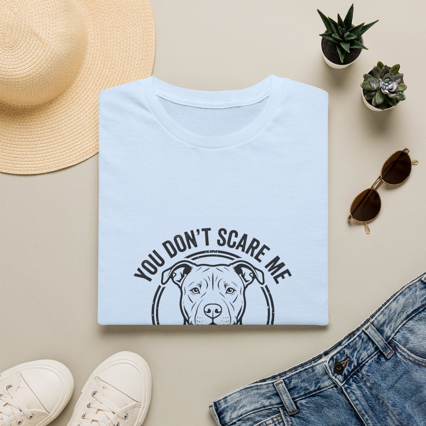 Pit Bull Mom T-Shirt — "You Don’t Scare Me, I’m a Pit Bull Mom"