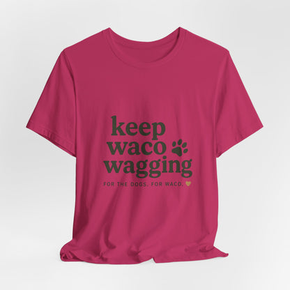 Walks & Treats Waco Streets tee — Waco skyline artwork, packaging or scale reference