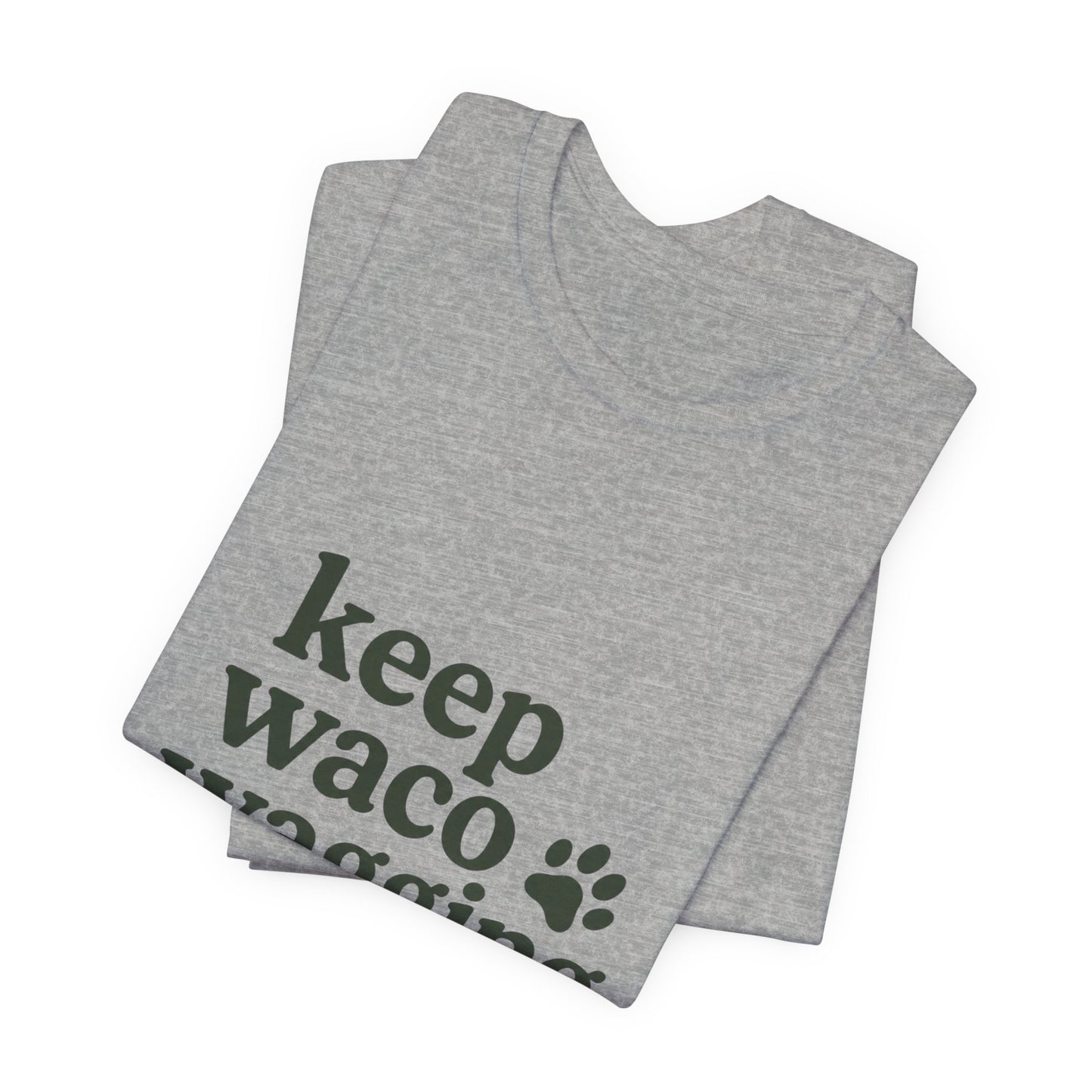 Walks & Treats Waco Streets tee — Waco skyline artwork, packaging or scale reference