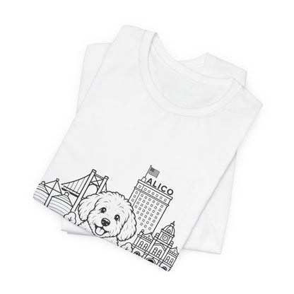 Keep Waco Wagging Maltipoo Edition — Maltipoo and Waco skyline artwork, packaging or scale reference