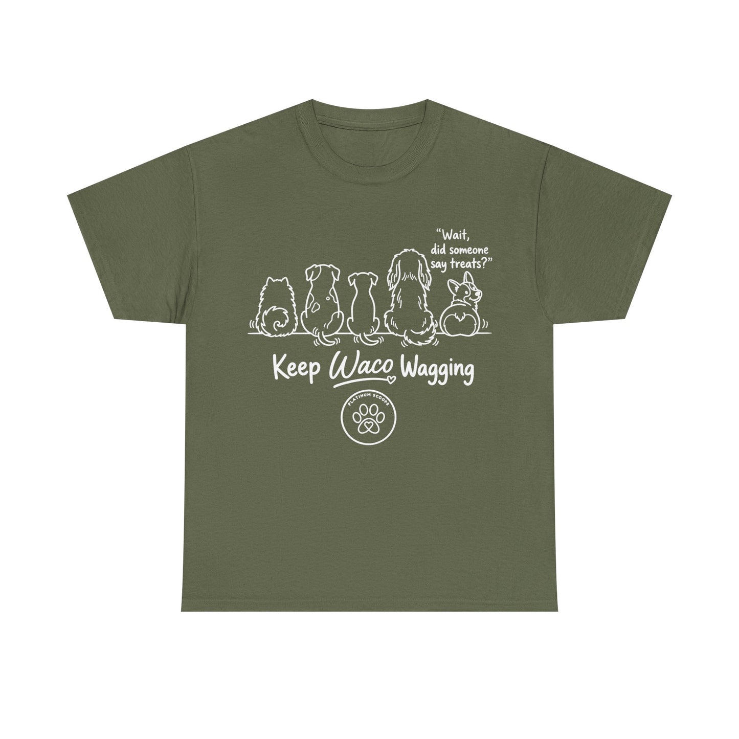 Keep Waco Wagging Dog T-Shirt — Cute Paw Print Graphic Tee
