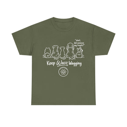 Keep Waco Wagging Dog T-Shirt — Cute Paw Print Graphic Tee