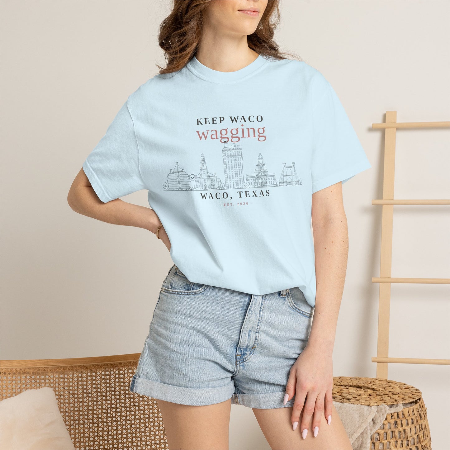 Keep Waco Wagging T-Shirt — Waco, Texas Skyline Tee