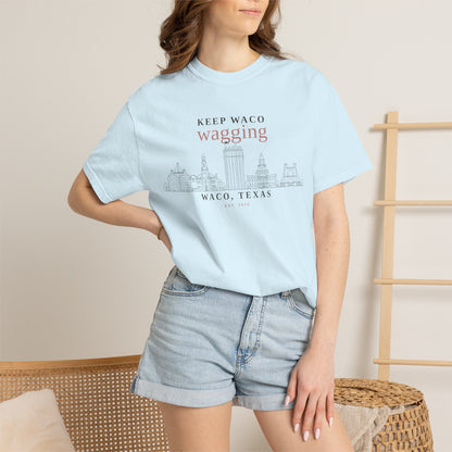 Keep Waco Wagging T-Shirt — Waco, Texas Skyline Tee