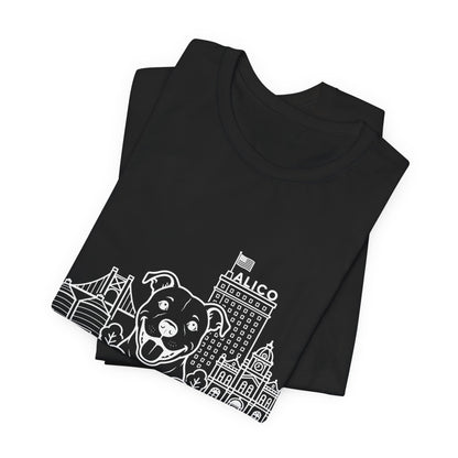 Keep Waco Wagging Pittie Edition — Pittie and Waco skyline artwork, packaging or scale reference