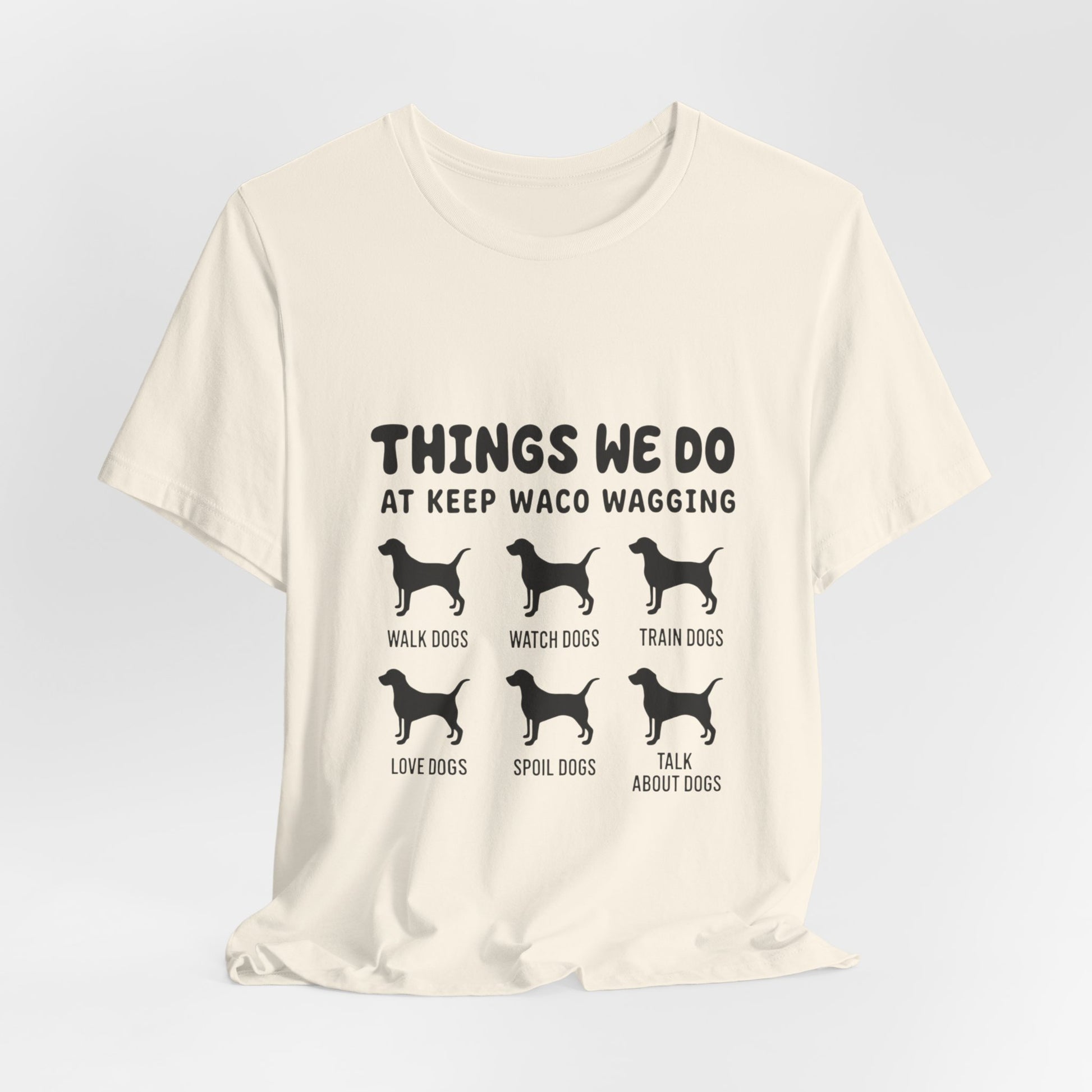 Dog Rescue Volunteer T-Shirt — Waco skyline artwork, packaging or scale reference