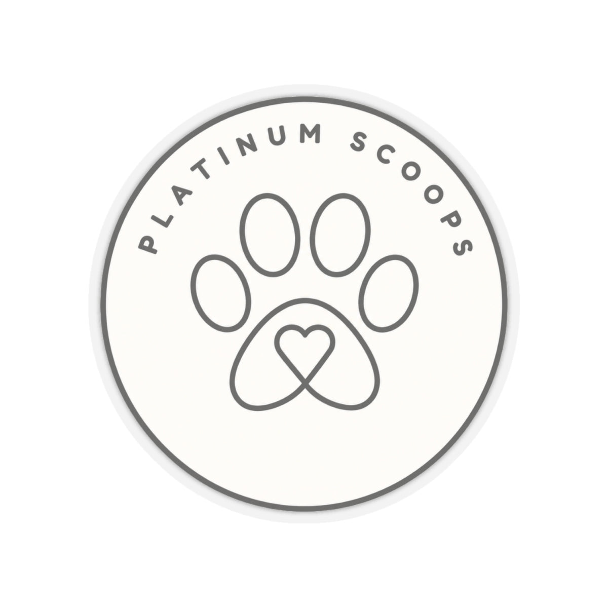 Platinum Scoops Logo Sticker — vinyl sticker, detail view