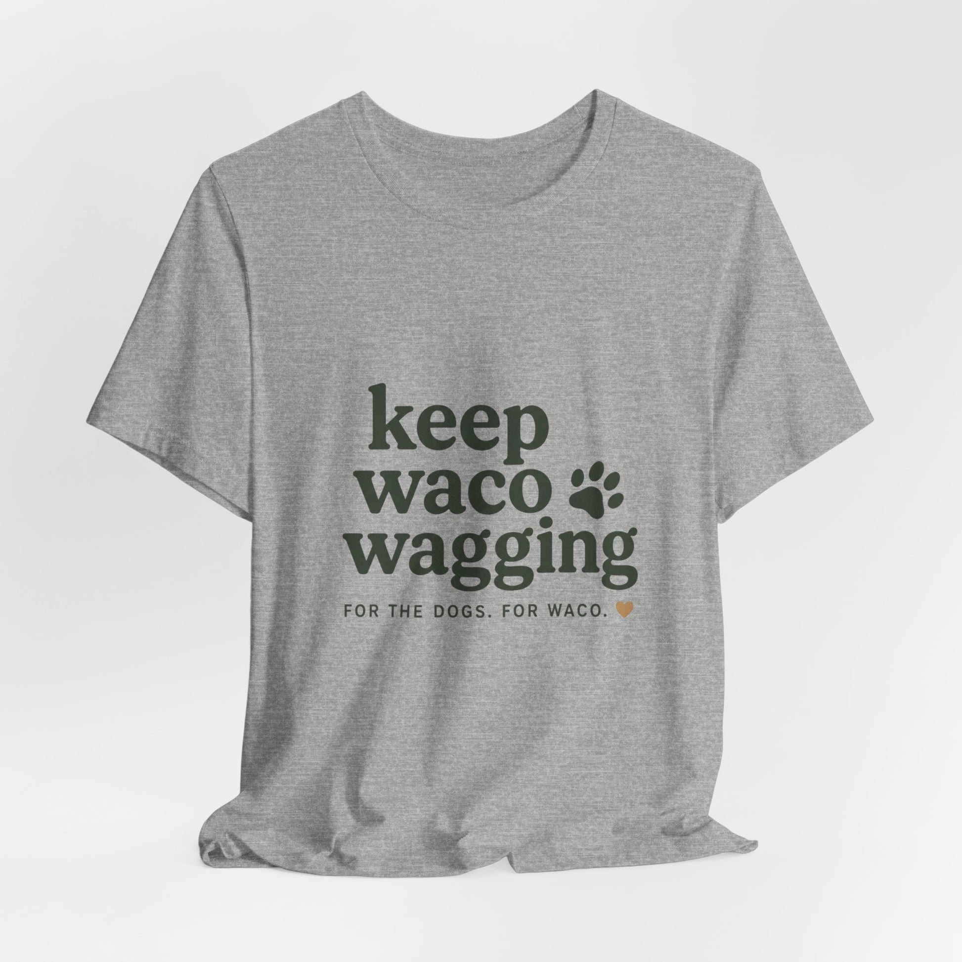 Walks & Treats Waco Streets tee — Waco skyline artwork, packaging or scale reference