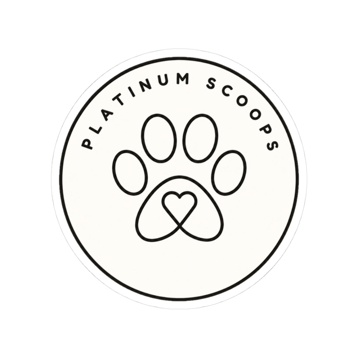 Platinum Scoops Logo Sticker — vinyl sticker, lifestyle context