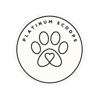 Platinum Scoops Logo Sticker — vinyl sticker, lifestyle context