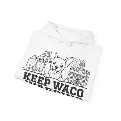 Waco Chihuahua Hoodie — Chihuahua and Waco skyline artwork, packaging or scale reference