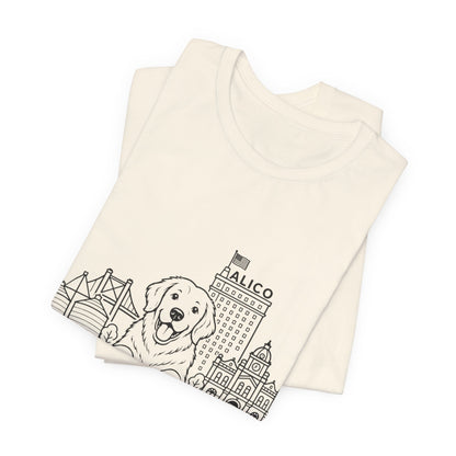 Keep Waco Wagging Golden Retriever Edition — Golden Retriever and Waco skyline artwork, packaging or scale reference