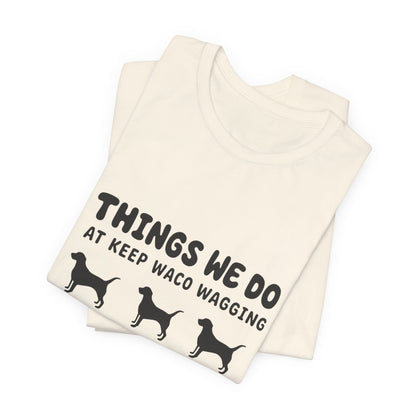 Dog Rescue Volunteer T-Shirt — Waco skyline artwork, packaging or scale reference