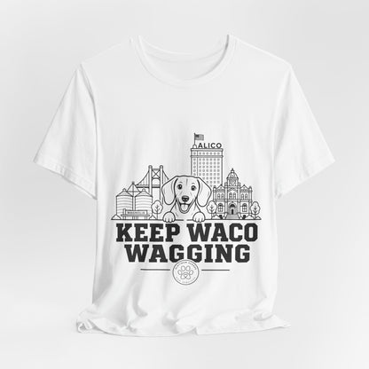 Keep Waco Wagging Dachshund Edition — Dachshund and Waco skyline artwork, packaging or scale reference