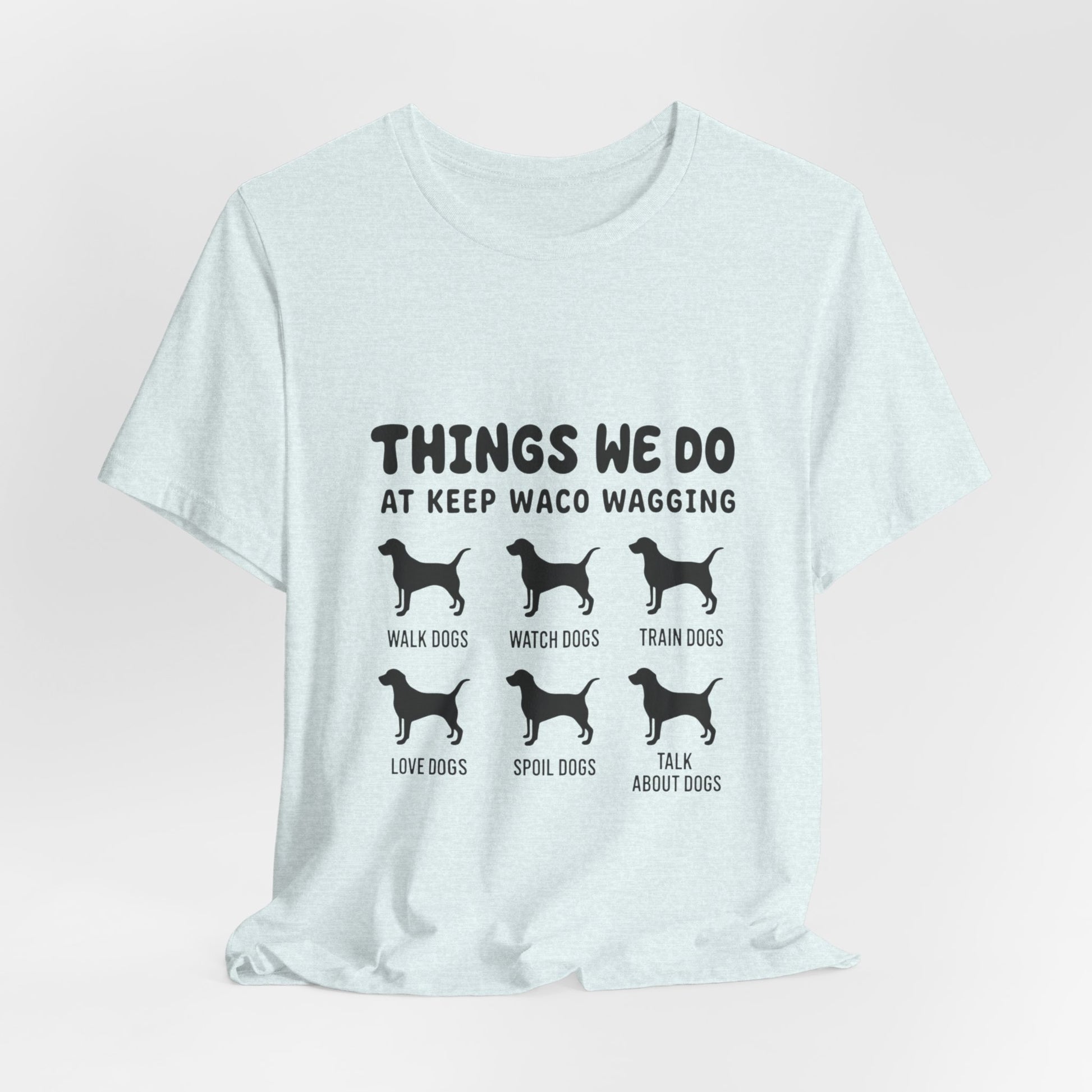 Dog Rescue Volunteer T-Shirt — Waco skyline artwork, packaging or scale reference