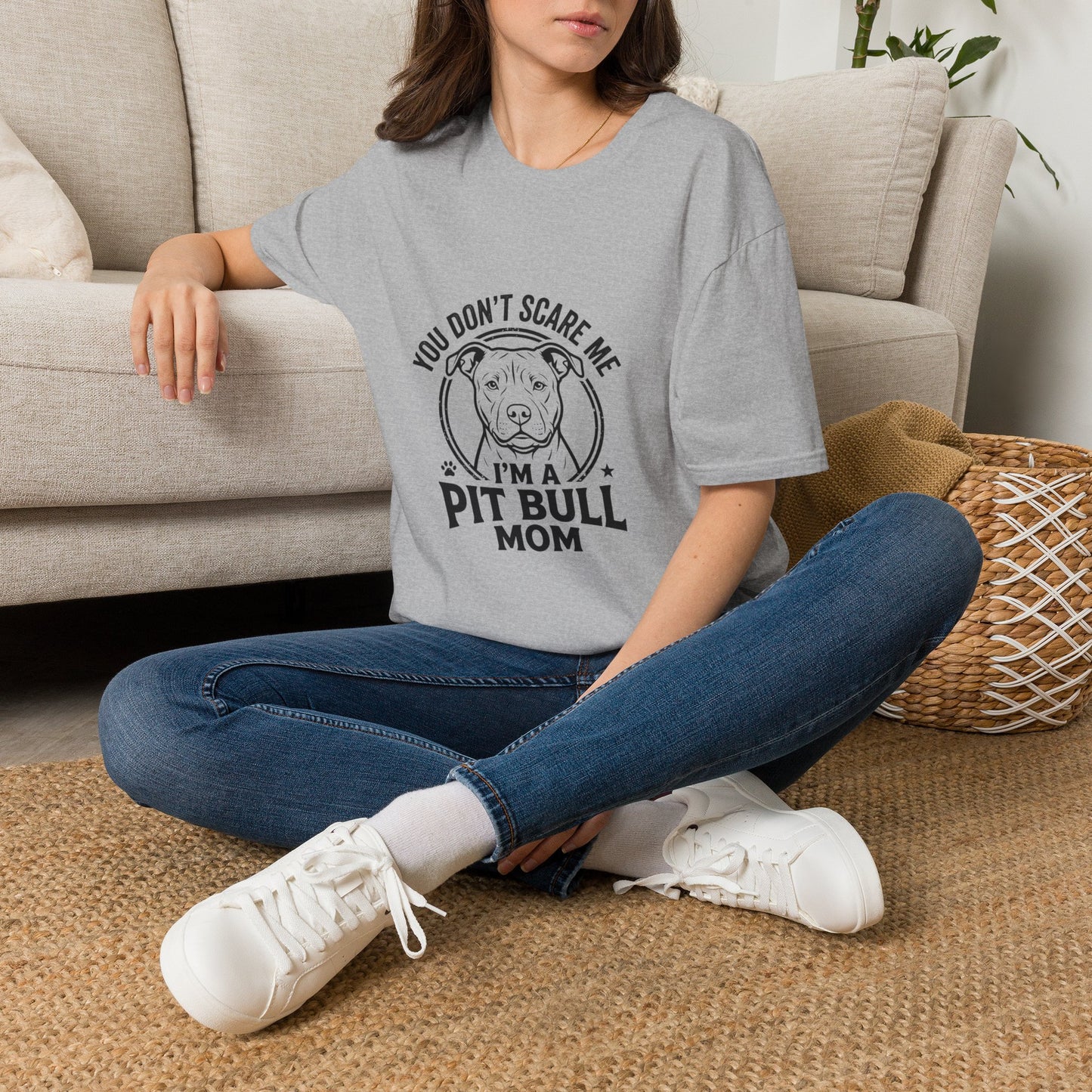 Pit Bull Mom T-Shirt — "You Don’t Scare Me, I’m a Pit Bull Mom"