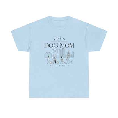 Waco Dog Mom Tee — dog mom Waco skyline artwork, packaging or scale reference