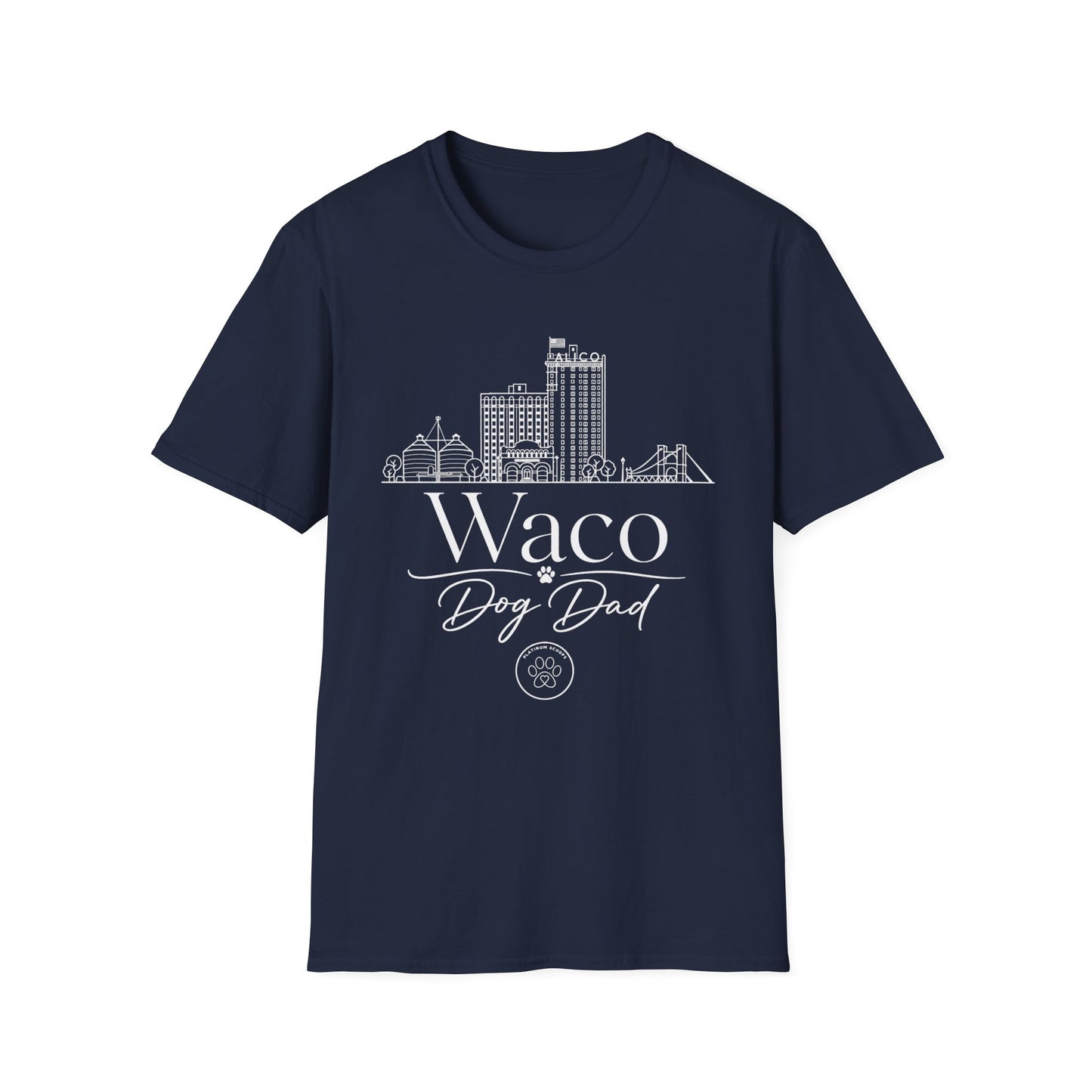 Waco Skyline T-Shirt — 'Waco Dog Dad' Graphic Tee