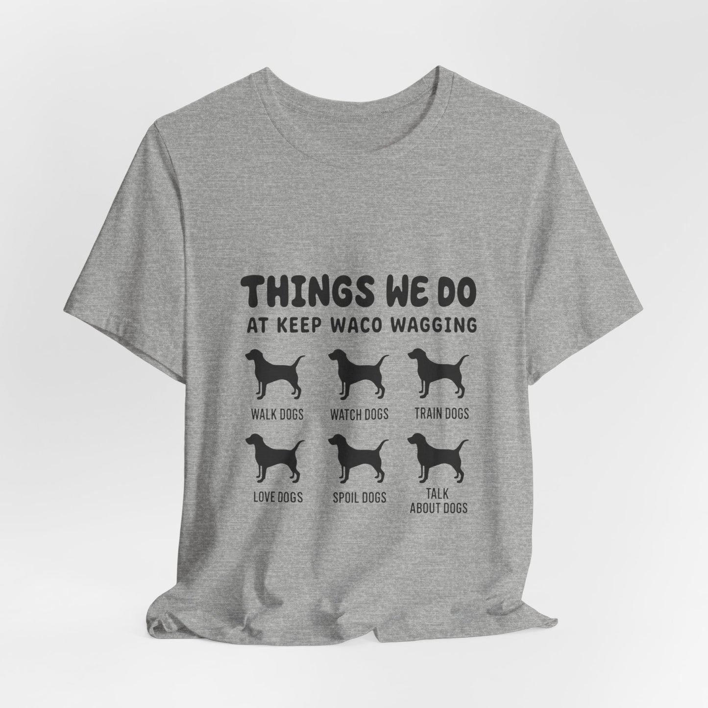 Dog Rescue Volunteer T-Shirt — Waco skyline artwork, packaging or scale reference