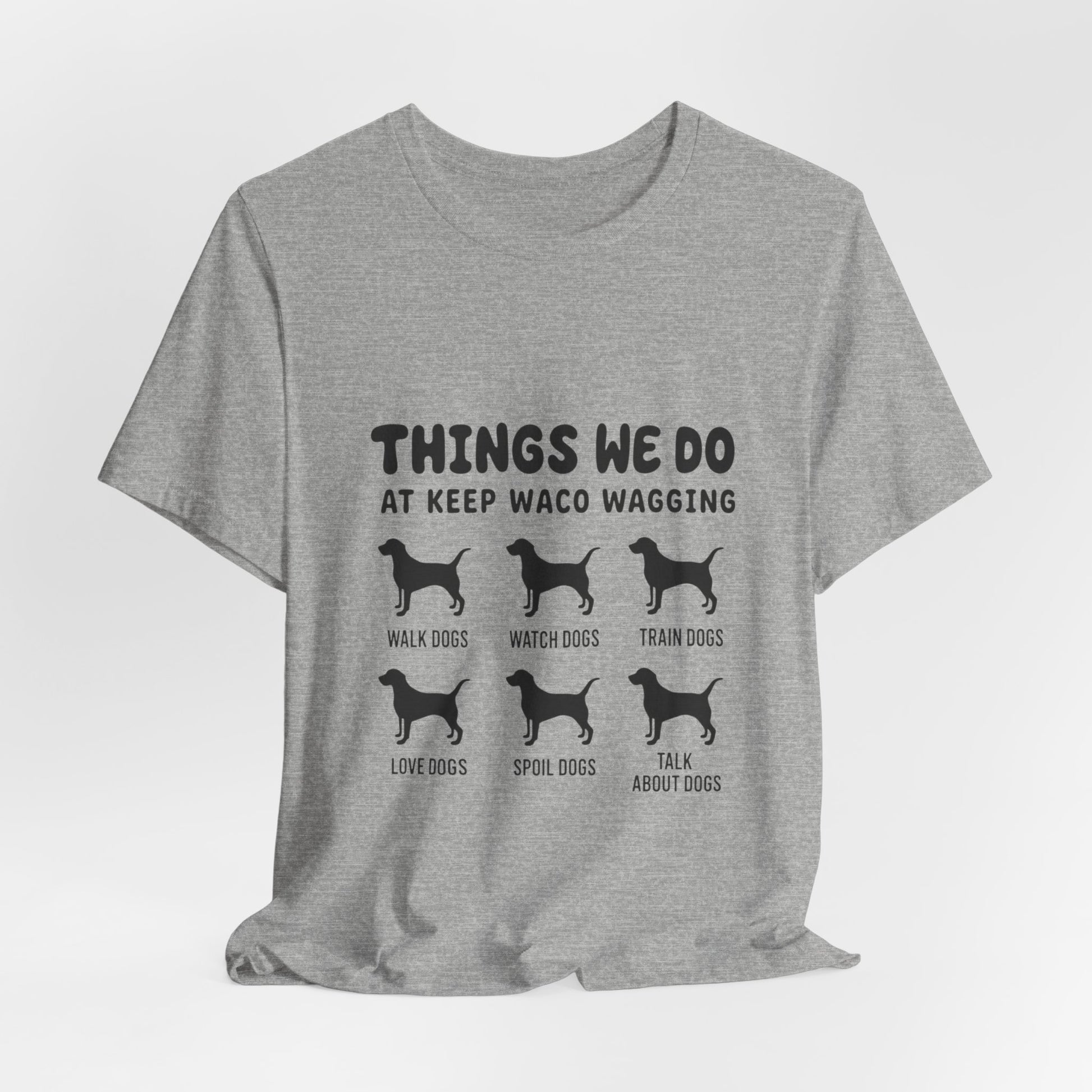 Dog Rescue Volunteer T-Shirt — Waco skyline artwork, packaging or scale reference