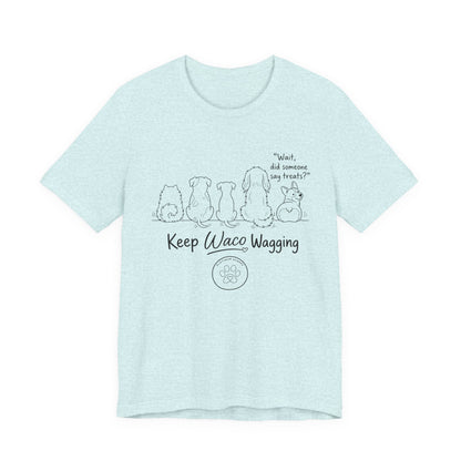 Keep Waco Wagging Dog T‑Shirt — Cute Paw Print Rescue Tee