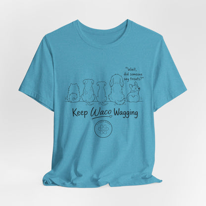 Keep Waco Wagging Dog T‑Shirt — Cute Paw Print Rescue Tee