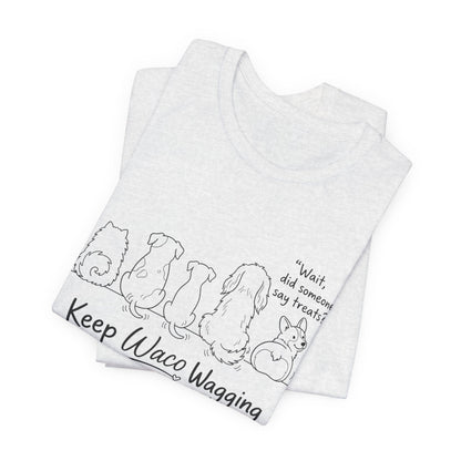 Keep Waco Wagging Dog T‑Shirt — Cute Paw Print Rescue Tee