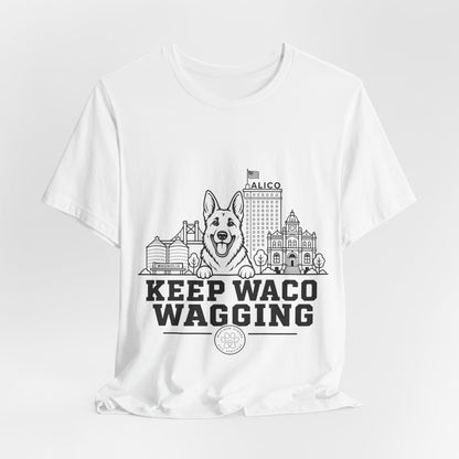 Keep Waco Wagging German Shepherd Edition — German Shepherd and Waco skyline artwork, packaging or scale reference