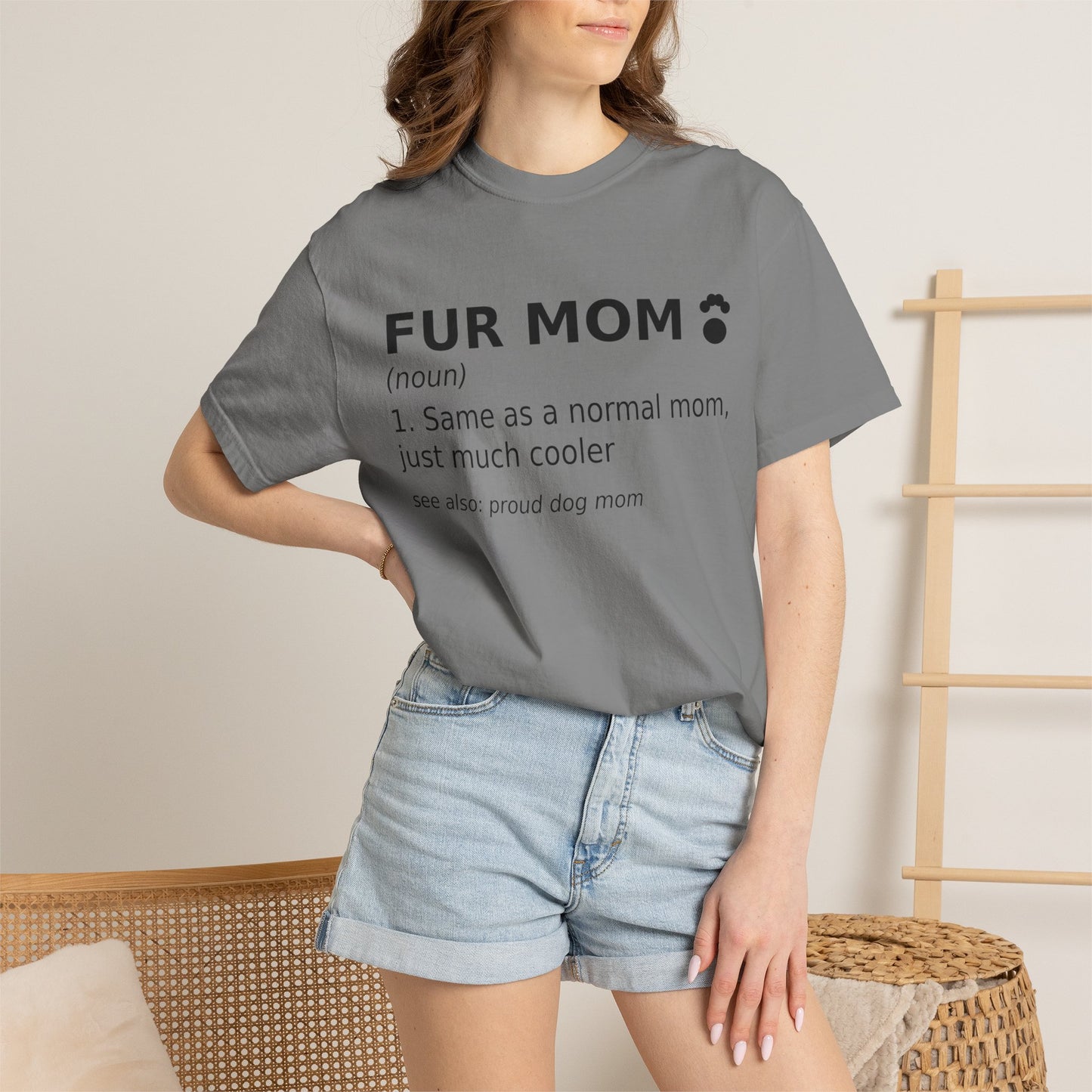 Fur Mom T-Shirt — Funny Dog Mom Definition Tee
