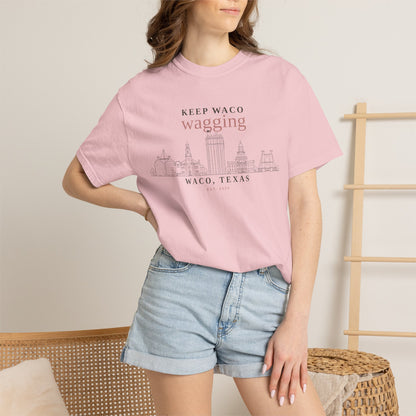 Keep Waco Wagging T-Shirt — Waco, Texas Skyline Tee