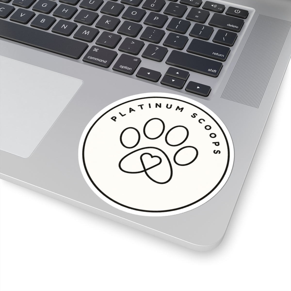 Platinum Scoops Logo Sticker — vinyl sticker, packaging or scale reference
