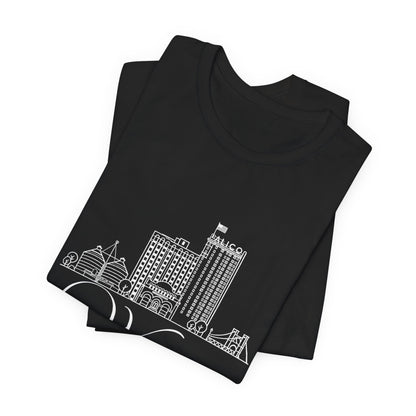 Waco Dog Mom Tee — dog mom Waco skyline artwork, packaging or scale reference