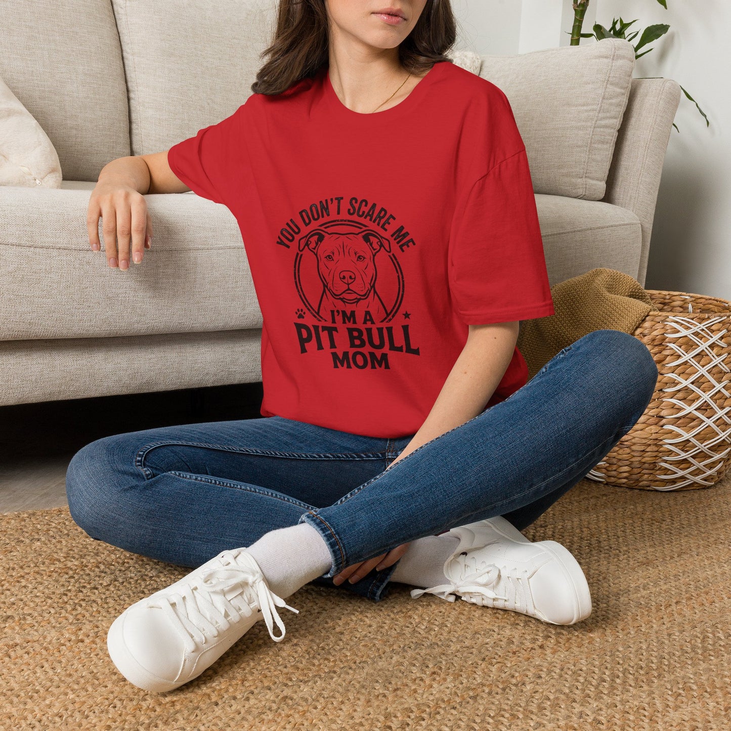 Pit Bull Mom T-Shirt — "You Don’t Scare Me, I’m a Pit Bull Mom"