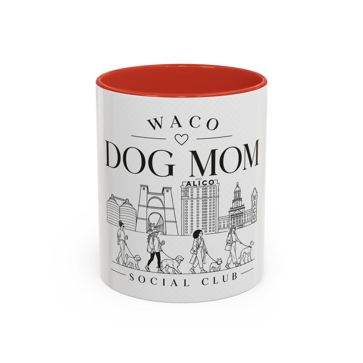 Waco Dog Mom Coffee Mug — 'Dog Mom Social Club' Accent Ceramic Mug (11/15oz)