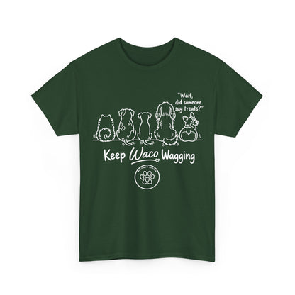 Keep Waco Wagging Dog T-Shirt — Cute Paw Print Graphic Tee