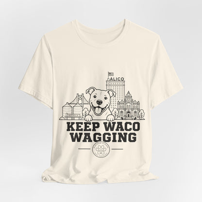Keep Waco Wagging Pittie Edition — Pittie and Waco skyline artwork, packaging or scale reference