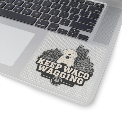 Keep Waco Wagging golden skyline sticker — vinyl sticker, packaging or scale reference