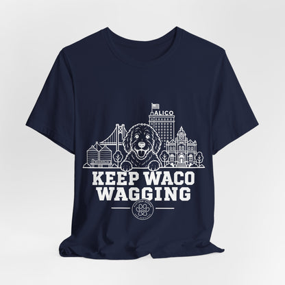 Keep Waco Wagging Doodle Edition — Doodle and Waco skyline artwork, packaging or scale reference