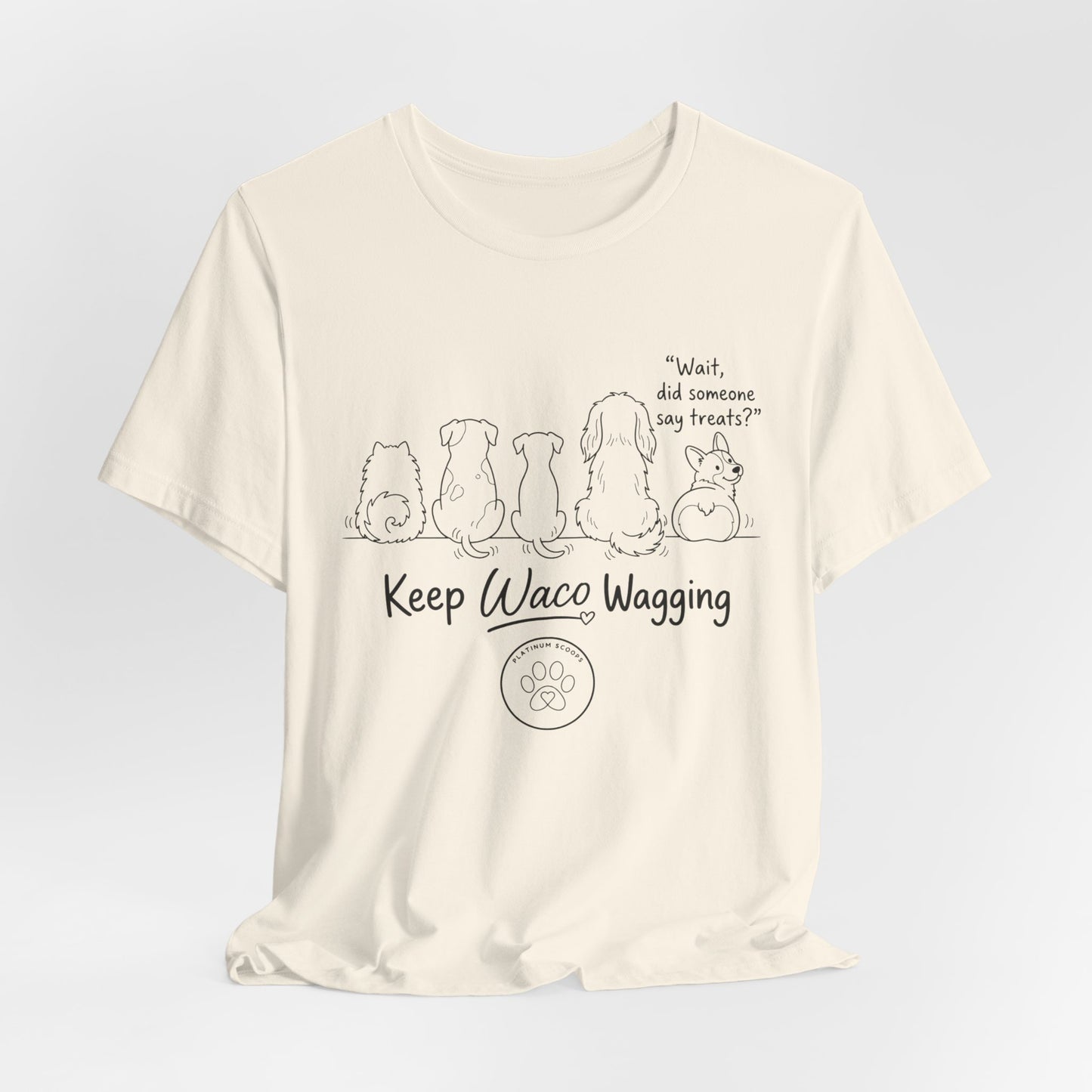 Keep Waco Wagging Dog T‑Shirt — Cute Paw Print Rescue Tee