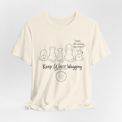 Keep Waco Wagging Dog T‑Shirt — Cute Paw Print Rescue Tee