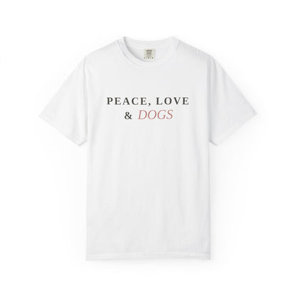 Peace Love & Dogs T-Shirt — Cute Dog Lover Tee