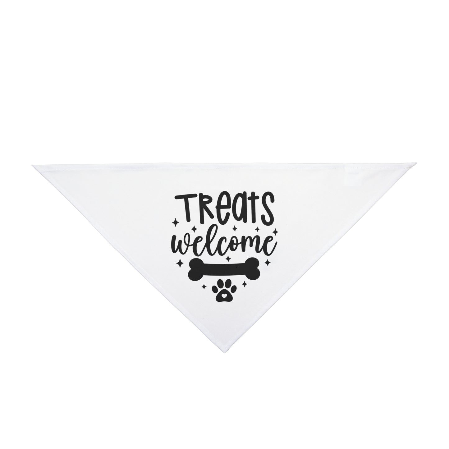 Pet Bandana – "Treats Welcome" Dog Bandana with Bone & Paw G — alternate angle