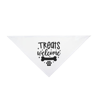 Pet Bandana – "Treats Welcome" Dog Bandana with Bone & Paw G — alternate angle