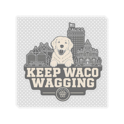 Keep Waco Wagging golden skyline sticker — vinyl sticker, front product view